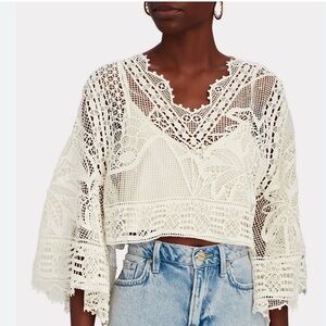 FARM Rio Ivory Crochet Blouse